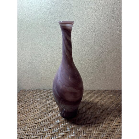 Vintage Ecoglass Spain Hand-Blown Swirled Glass Marble Vase - Picture 3 of 10
